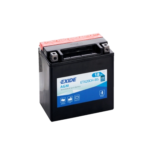 Стартов Акумулатор, Мотоциклет, ATV, Скутер, EXIDE, ETX20CH-BS AGM, 12V, 18Ah, 230A